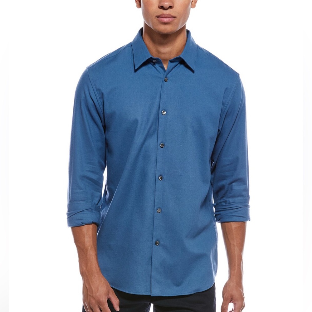 Theory Irving Men's Casual Blue Button Down Shirt